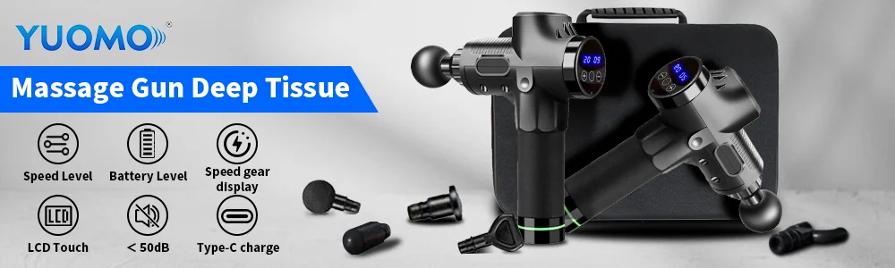 30-Speed Percussion Massage Gun - Deep Tissue Muscle Massager, Rechargeable, Handheld