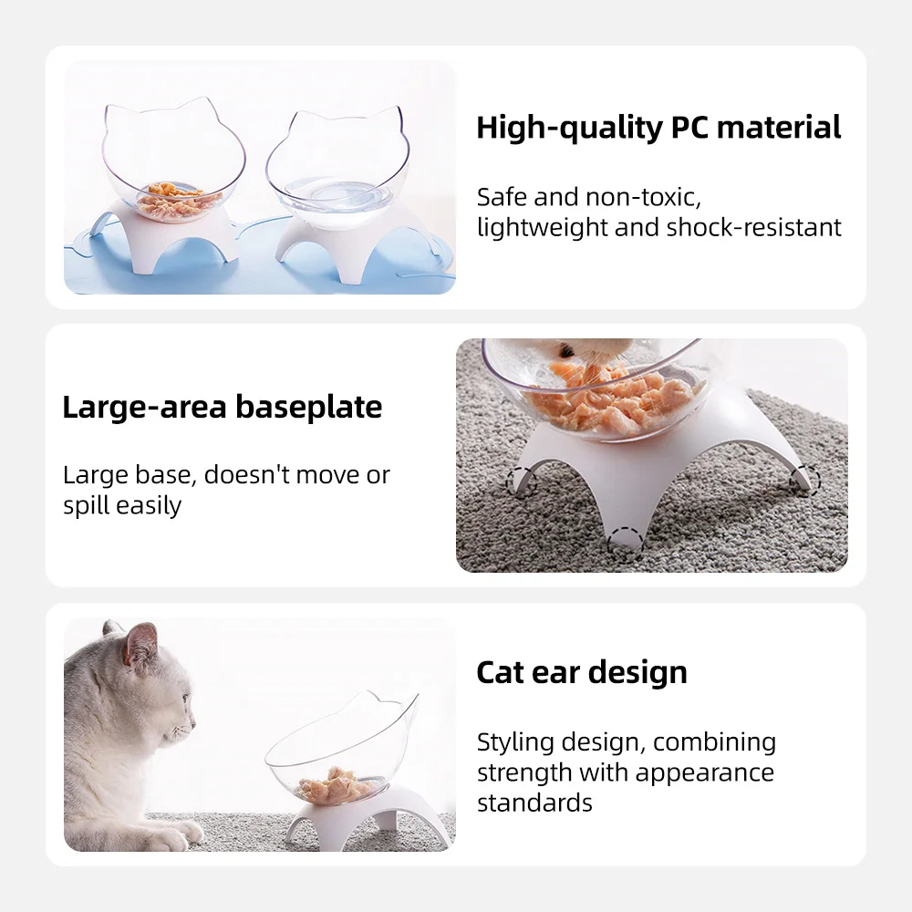 Wide Dish Non Slip Elevated Cat Food Bowls with Raised Stand for Puppy - product detail 6
