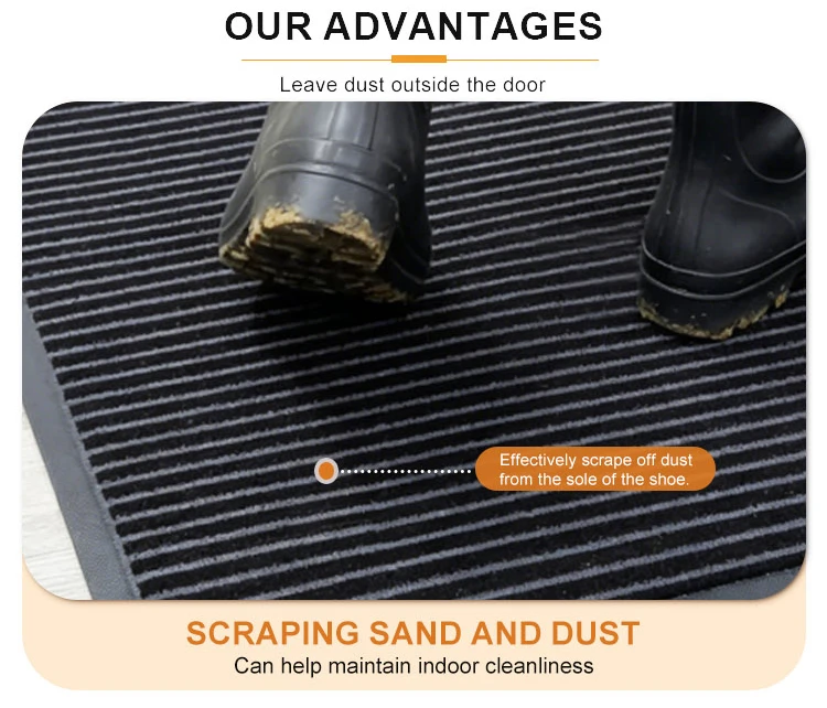 Durable Thick Rubber Backed Doormat Non-Slip Outdoor Solution Dyed Washable Front Door Mat(图4)