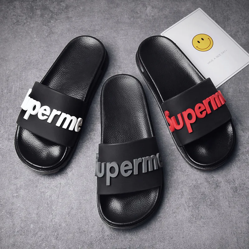 Black Supreme Slippers