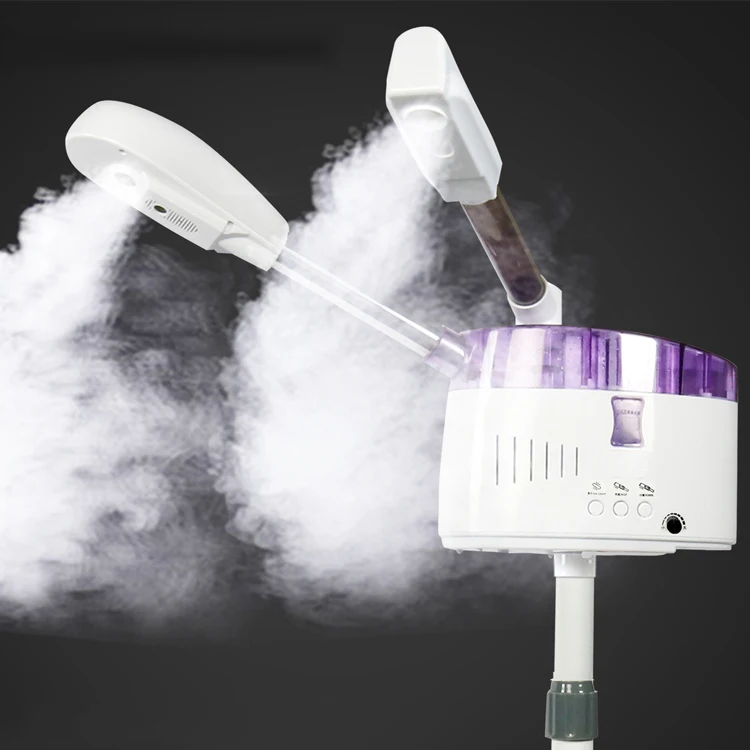 Skin Care Double Tube Ionic Ozone Facial Steamer Beauty Salon Cold And Hot Face Steam Machine