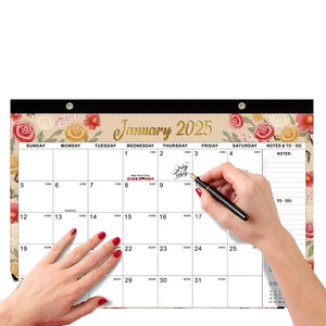 2026 Creative Casual Desktop Desk Calendar 18 Months Countdown in English Popular Paper Material with Date Clock Use