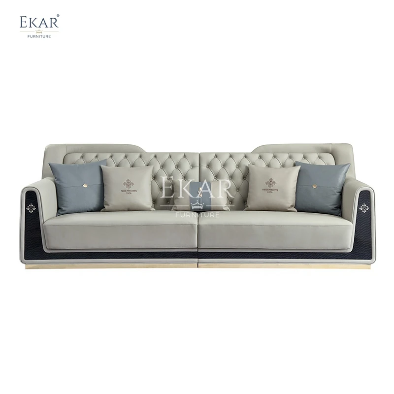 product new design modern champagne gold mirror living room sofa set living room furniture-64