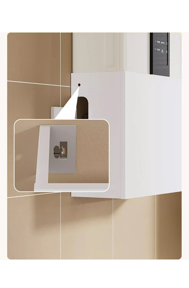 Gas Water Heater Pipe Cover White Kitchen Wall Mounted Decorative Shelf