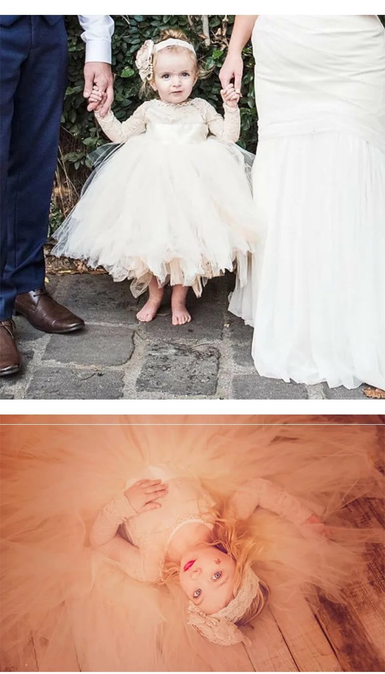 
Детское длинное дизайнерское белое детское платье принцессы, платье с цветочным мотивом для девочки с низким вырезом 