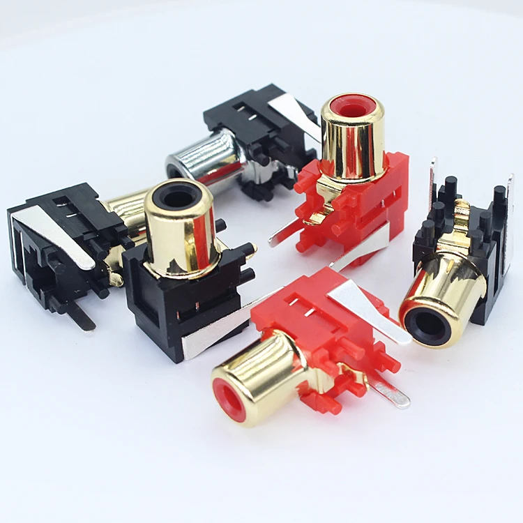 Color Rca Female Surface Mount Pcb Connettore Orizzontale 1 Pos Rca Phono Jack 2 Contacts 2pin 6