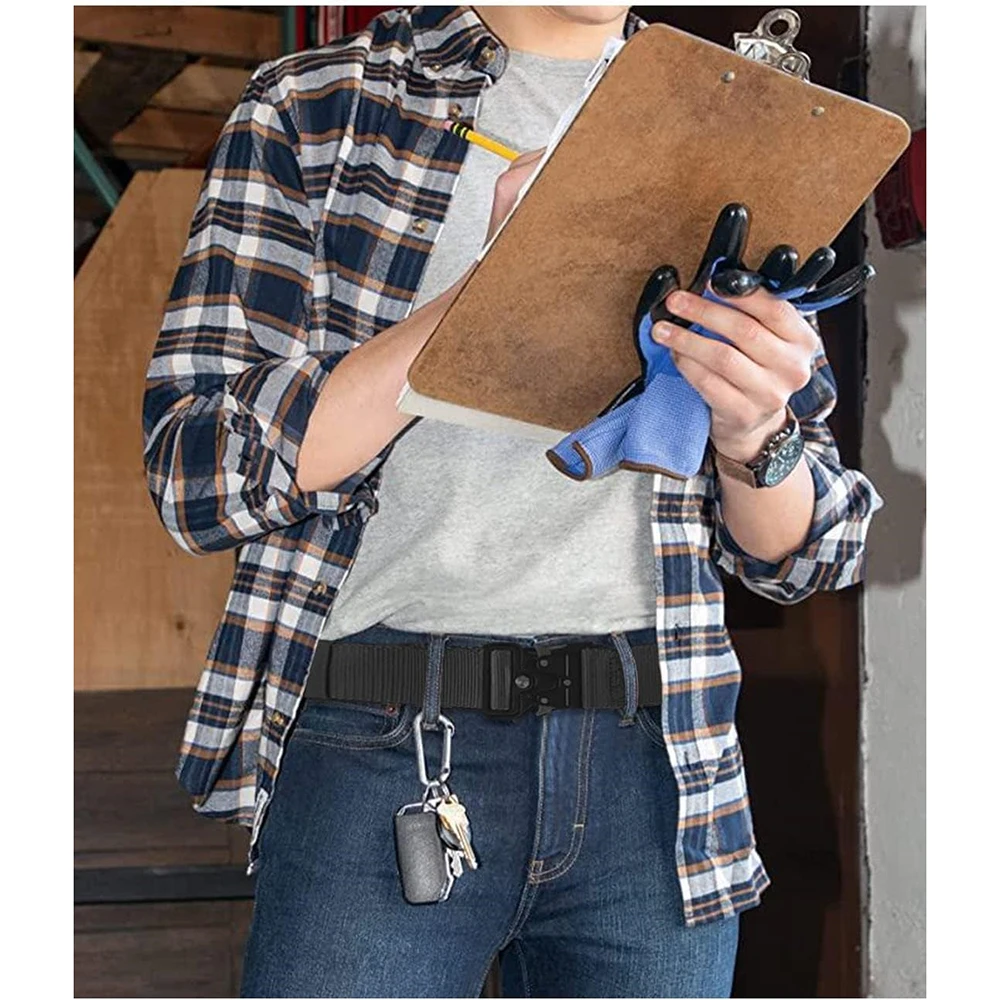 High Quality Adjustable Training Men Tactical Belt Work Belts Nylon Web Tactical Belt with Automatic Slide Buckle