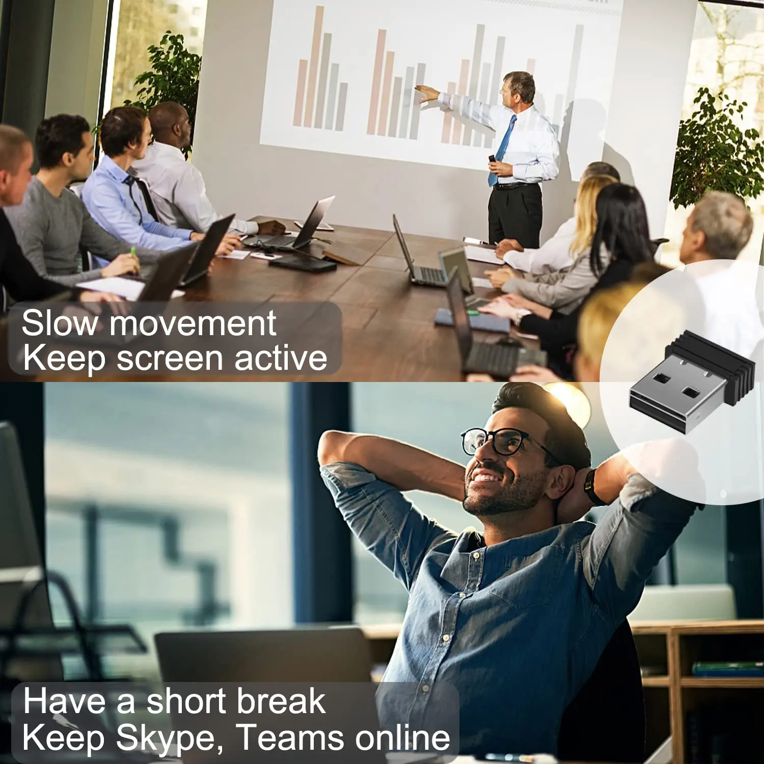 Совместим с разными системами, не детектируемый шейкер для компьютерной мыши с USB-портом