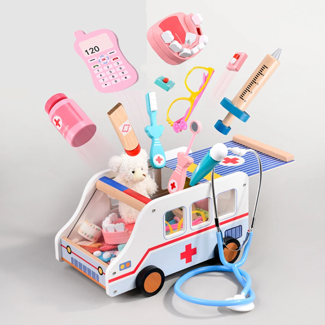 Детский деревянный врачебный набор игрушки детский игры для ролевых игр скорой помощи медицинский Стоматолог