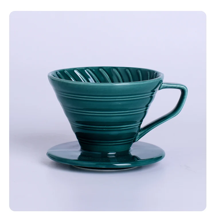 Wholesale Color Glazed Filter Infuser V Shape Pour Over Ceramic V60