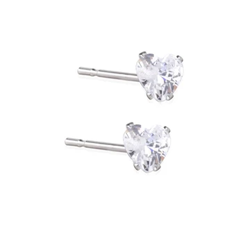 Delicate Romantic Heart Wedding Stone Jewelry 925 Silver White Gold Plated 8mm Natural Tanzanite Blue Topaz Stud Earring