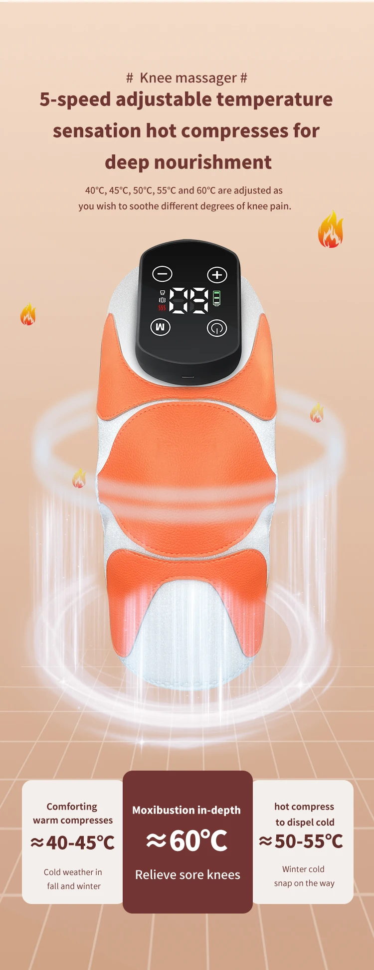 Smart Physiotherapy Knee Arthritis Massager Machine with Hot Compress Targeted Leg and Knee Relief