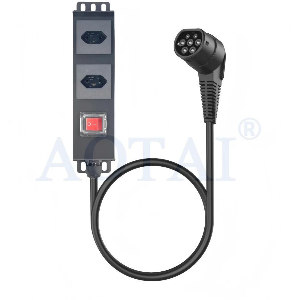 Kabel AOTAI typu 2 do brytyjskiego gniazda 3-gangowego, wersja V2L, nowy adapter do ładowania pojazdów elektrycznych dla BYD, MG, XPENG, Geely, AION, JAECOO, iCAR – przeznaczony do użytku na zewnątrz