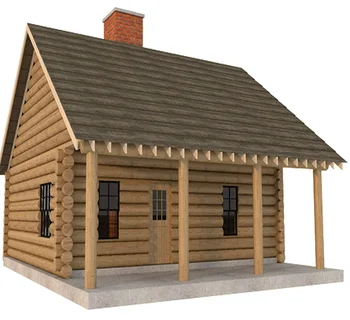 Log Cabin House Plans 2 Bedroom Vacation Home 840 Sqft Build Your Own ...