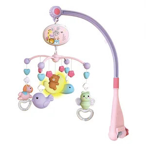ITTL Juguetes Infantil Non Toxic Plastic Hanging Baby Crib Music and Light Baby Bed Bell Toys