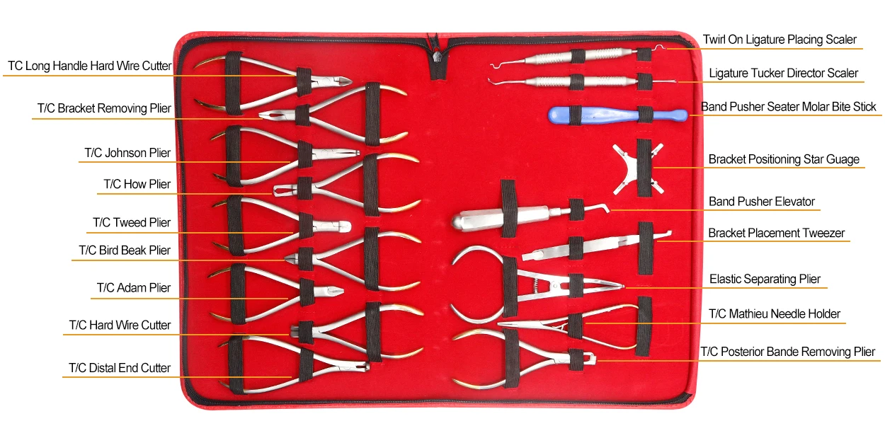 18 Pcs High Quality Basic Orthodontics Dental Instruments Tools Set