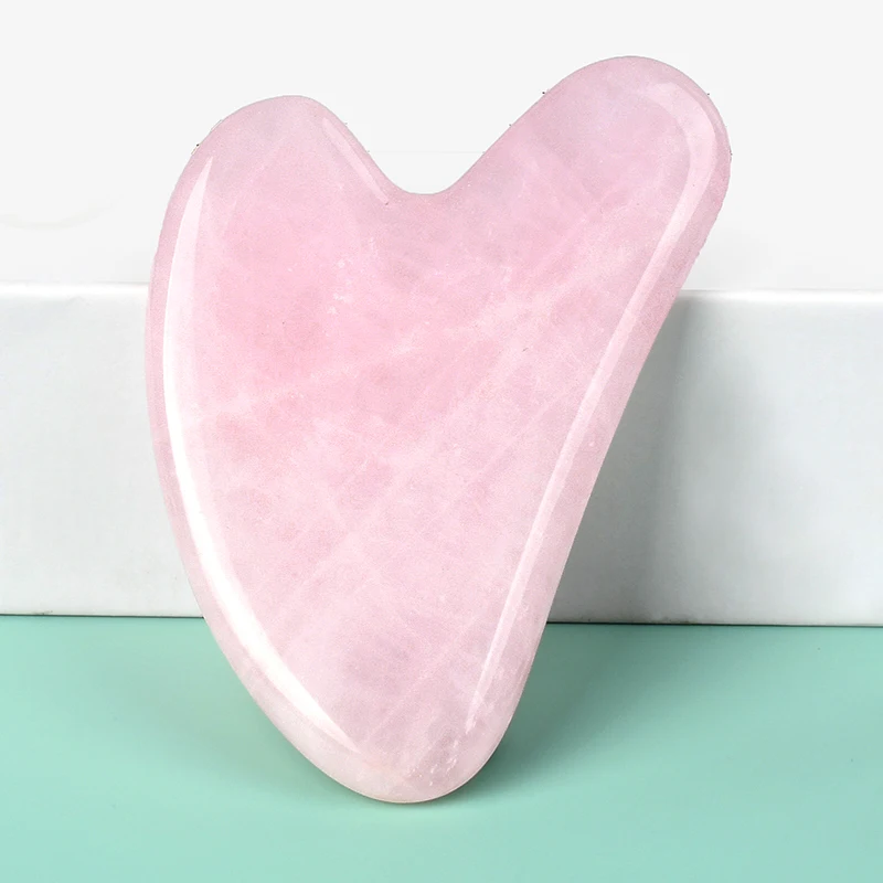 Wholesale Natural Rose Quartz Gua Sha Face Beauty Tool Pink Jade Gua ...