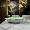 21986 pearl glaze with green spots