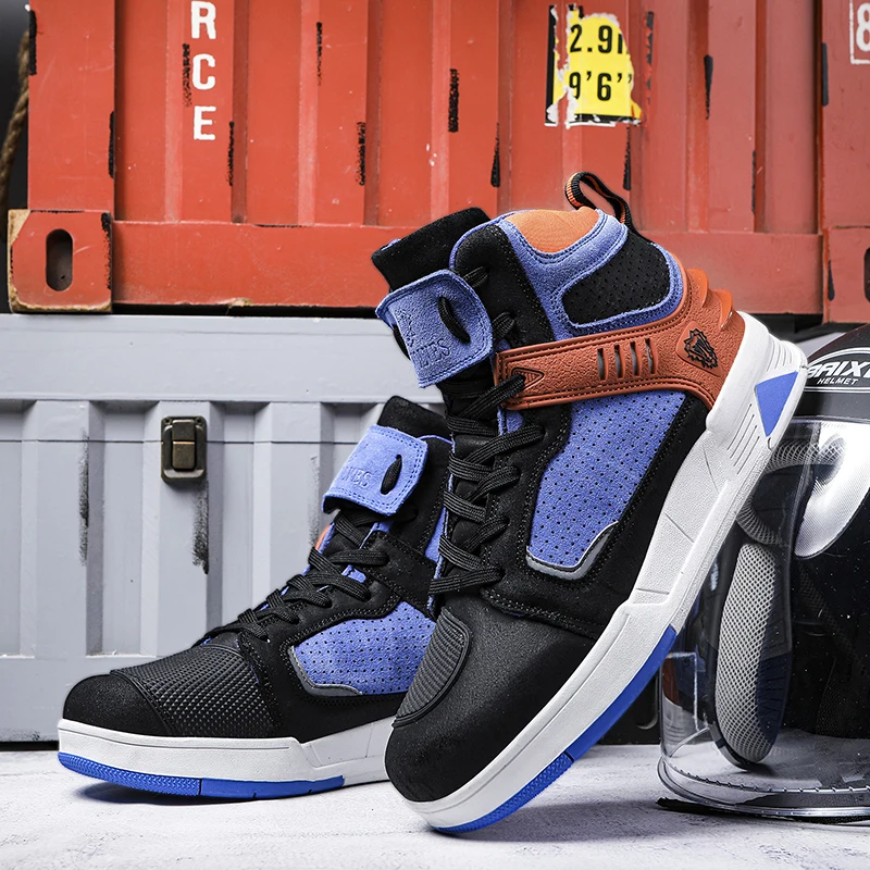 Customized Retro Classic Suede Casual Shoes Flat Sneakers Riding Leather  Motorcycle Shoes for Men Moto Boots