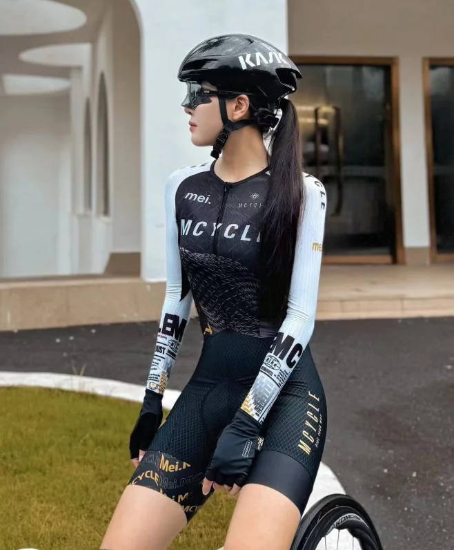 Mccycle Aero-Traje ajustado para mujer, traje de Triatlón de corte