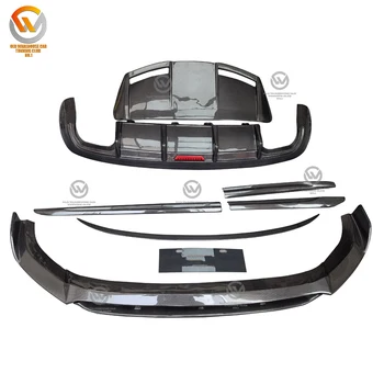 New products carbon fiber car front bumper lip rear diffuser spoiler side skirts body kits for 2022 audi Q5