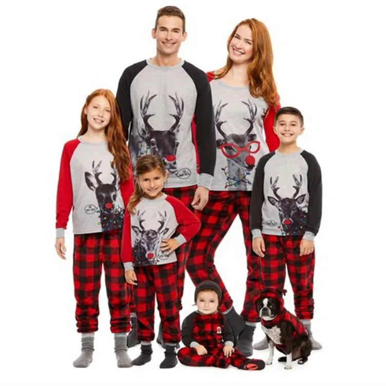 Лидер продаж, новые пижамы с рождественским принтом для родителей и детей в европейском и американском стиле
