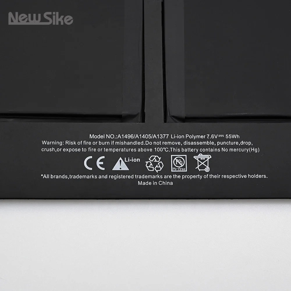 Batterie A1466 A1496 Pour MacBook Air 13" (2010-2017) – 55Wh 7.6V Remplacement Haute Capacité