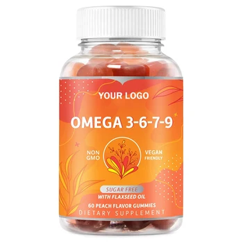 Organic Omega 3 Gummies With Omegas 6 7 9 Dha & Epa Supports Brain ...