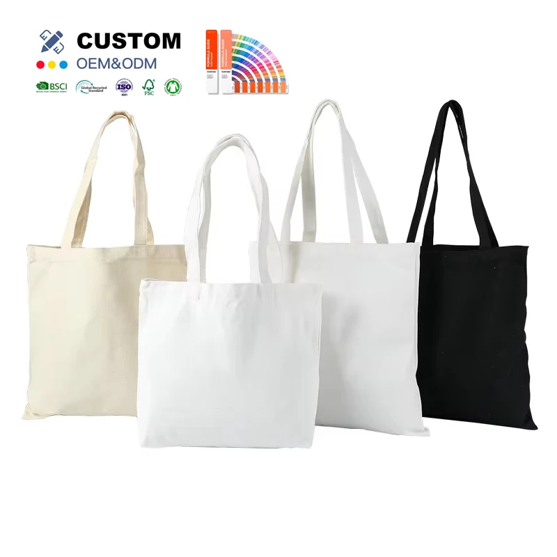 Promotional Cheap Eco Recycled Custom Calico Fabric Tote Shopping Bags Summer Beach Shoulder Cotton Tote Bag
