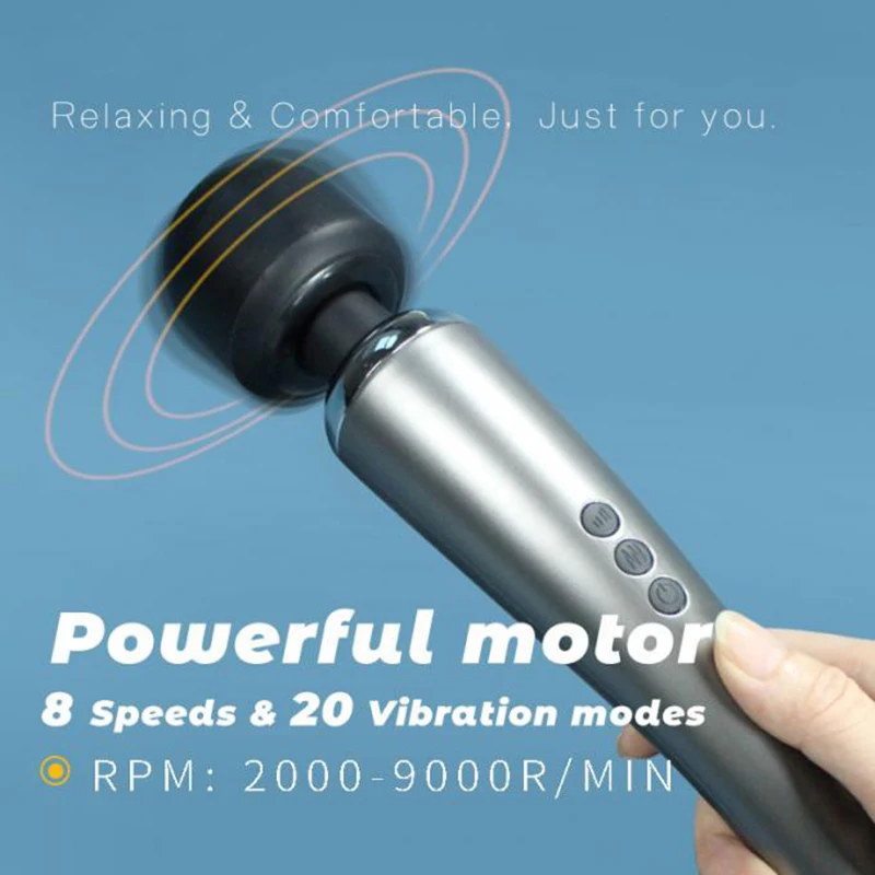 Cordless Ultra Wand Massager with Three Silicon Stimulating Attachment,20  Powerful Vibration Patterns Luxury Vibrator Kits Sex
