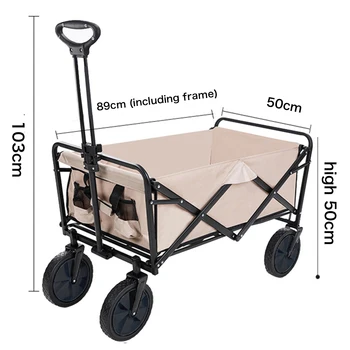 Multi-Function Shopping Cart Household Camping Beach Fishing Wagon 4 Wheels Portable Folding wagon
