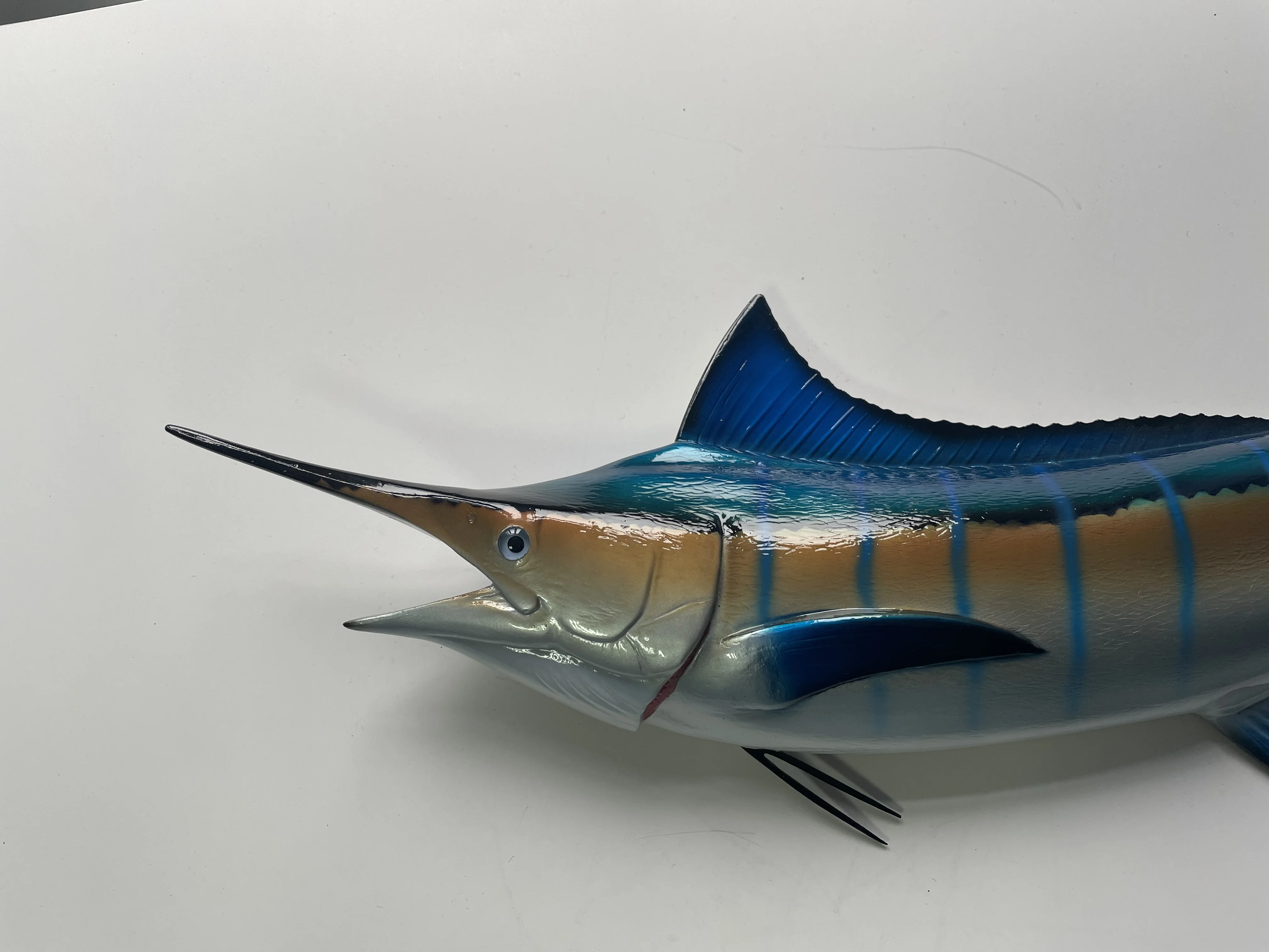 Настенные скульптуры с креплением на стену в виде рыбы трофей ручная роспись подвесной налет Миниатюрный синий Марлин прибрежный