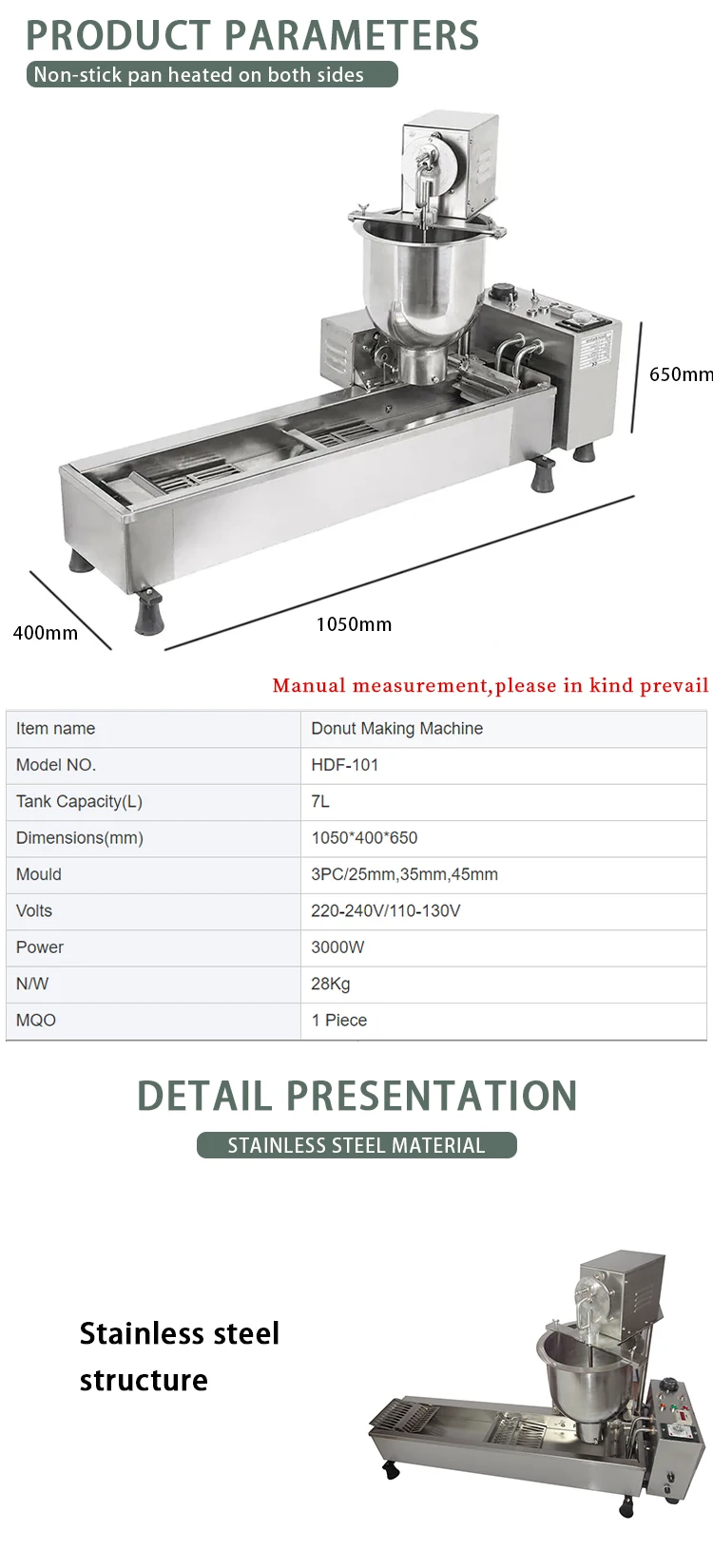 Donut Making Machine Automatic Waterproof Mini Stainless Steel Doughnut Making Electric Donut Making Machine for Snacks