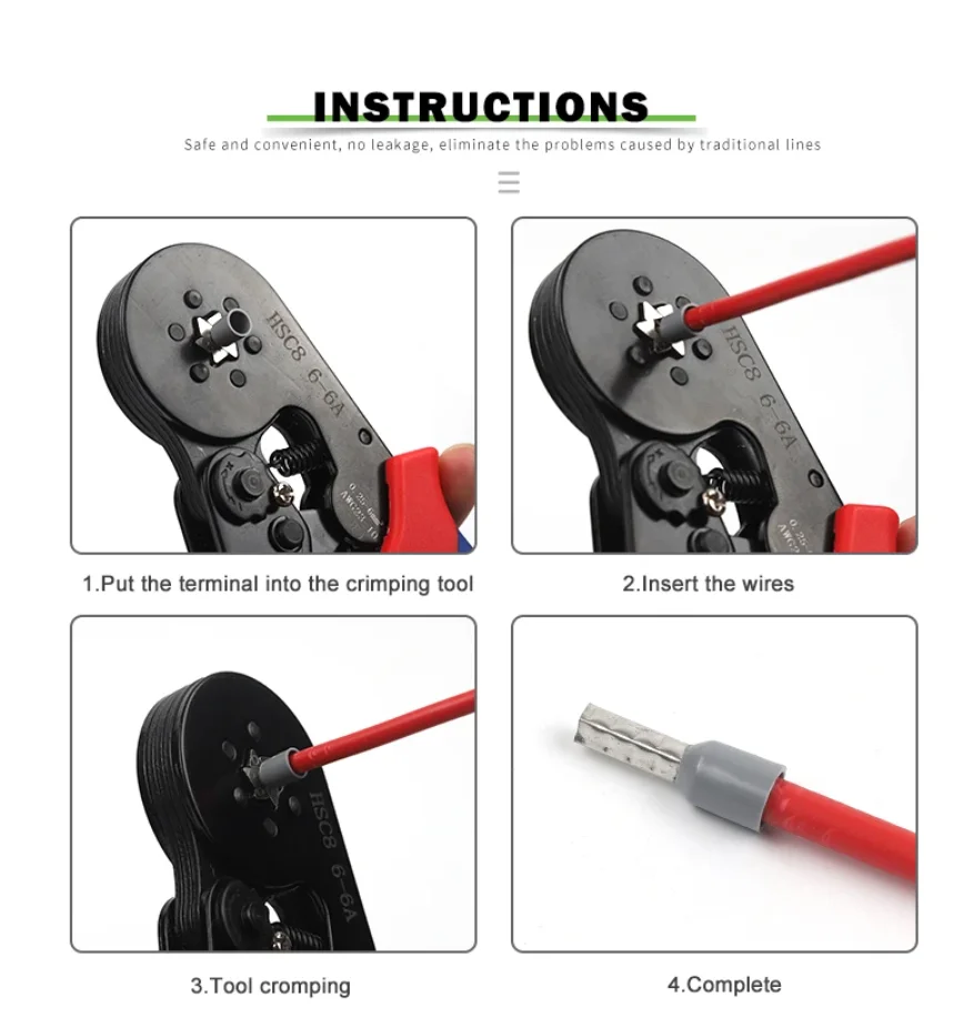 HSC8 6-6A Household Wiring Accessories Self-Adjusting Electrical Terminal Pliers Multifunctional Crimping Tool Hand Pliers