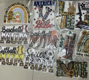 Custom High Quality Screen Printed Vinyl Film Designs Heat Transfer Sticker DTF Transfers Wholesale Label Decals for T Shirts