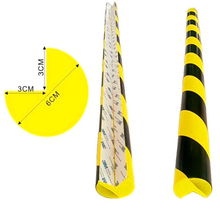 100*6*3cm yellow and black foam wall guard PU corner protector foam corner guard