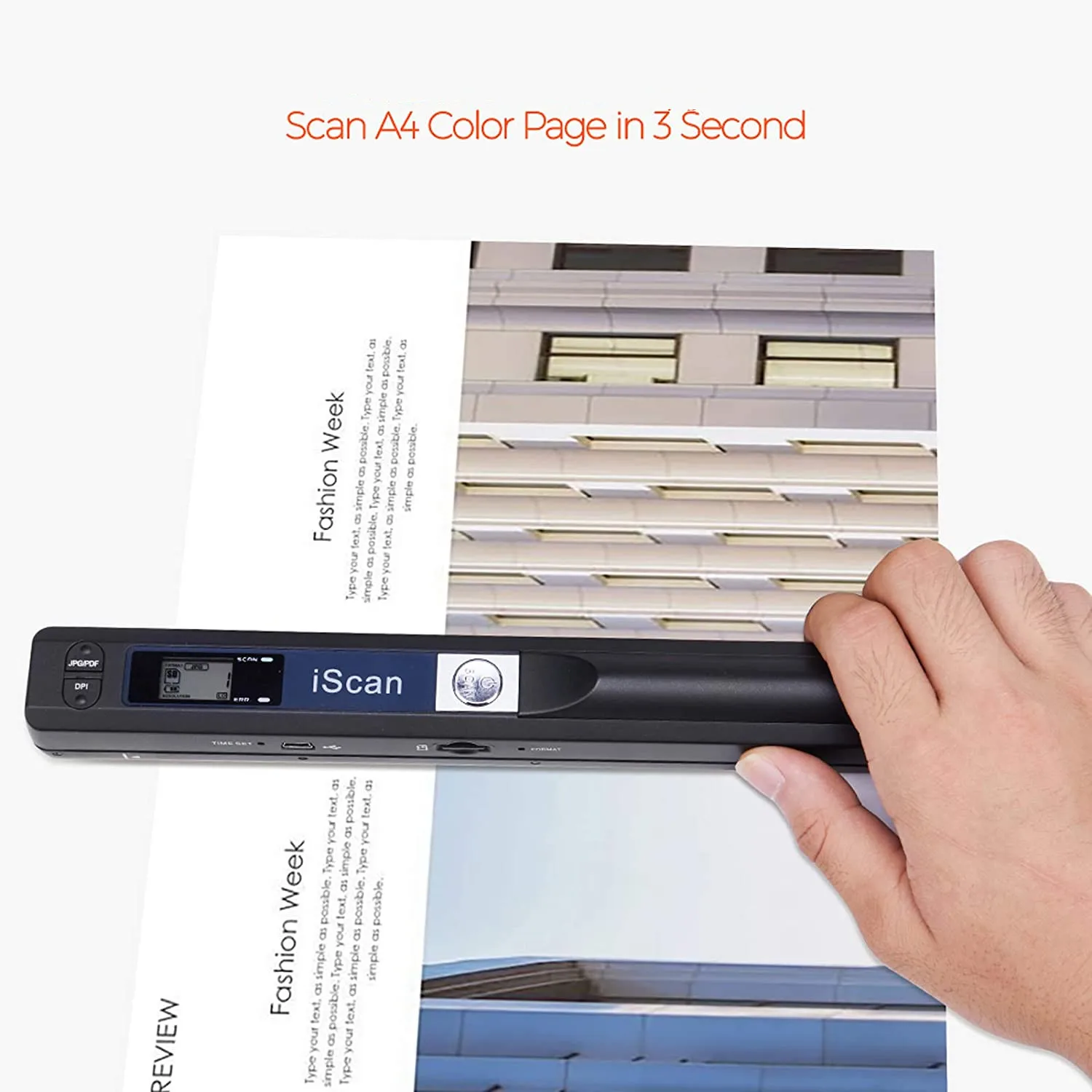 thumbnail image 2 of A4 Portable Scanner 900DPI AUTENS - 900DPI A4 Document & Photo Scanner With 16GB SD Card Included Portable Handheld Scanner 2 of 14