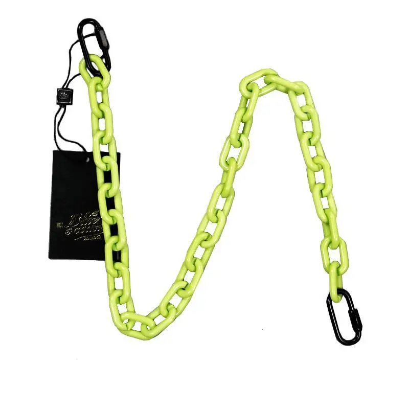 Hip hop chain Insta-style pendant plastic trouser chain square for men and women with fluorescent waist chain
