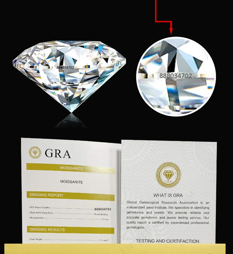 Gra Certificate 100% Pass Moissanite Diamond Tester Dvvs Moissanite 5mm ...