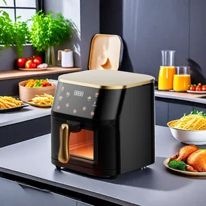 Manufacturer Wholesale Custom 10L Square Electric Air Fryer Oil-Free Healthy Roast Chicken Pizza Visible Household Hotels