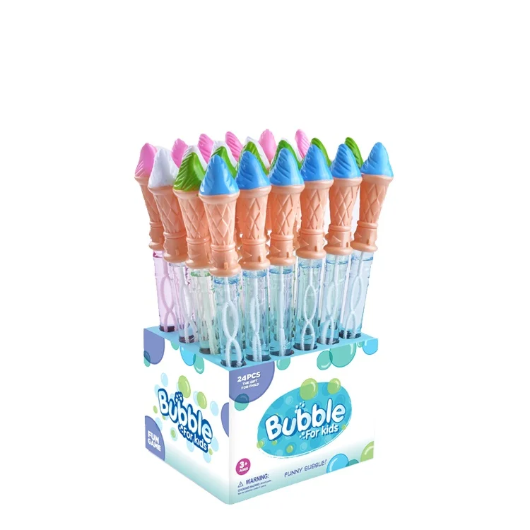 Ice Cream Shape 100 ml Liquid with Small Dia Stick Plastic Bubble Toys