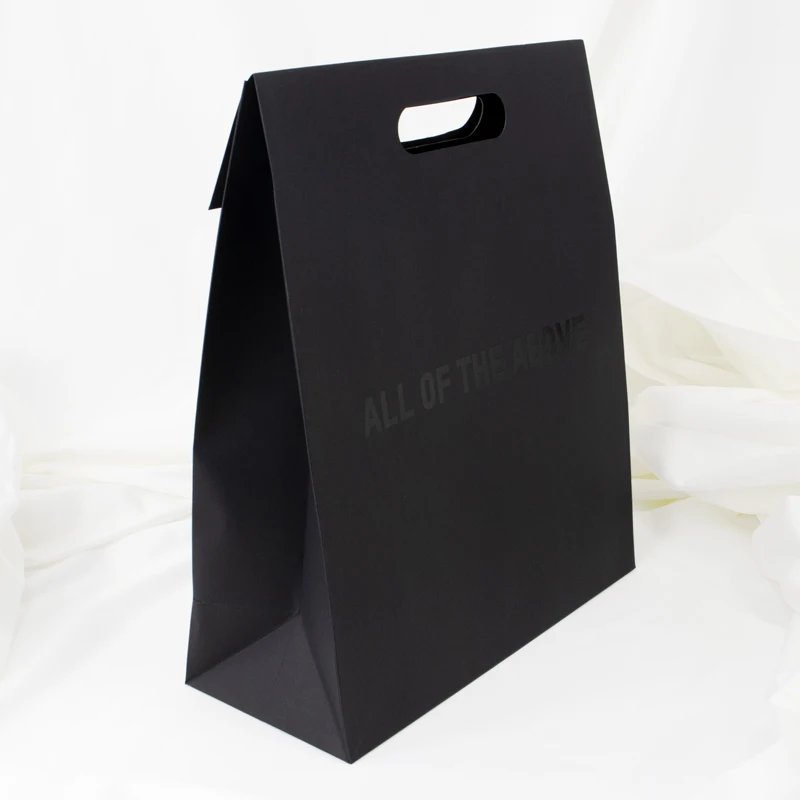 Luxury Die-cut Handle Black Clothing Shopping Packaging Paper Bag ...