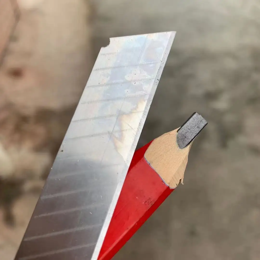 Wholesale custom logo carpenter pencils 7 inches flat octagonal hard black promo gift woodworking construction pencils