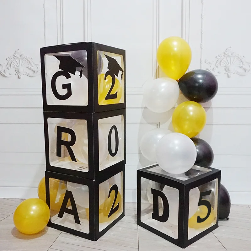 GRAD 2025 Transparent Balloon Box Graduation Party Decoration Photo ...