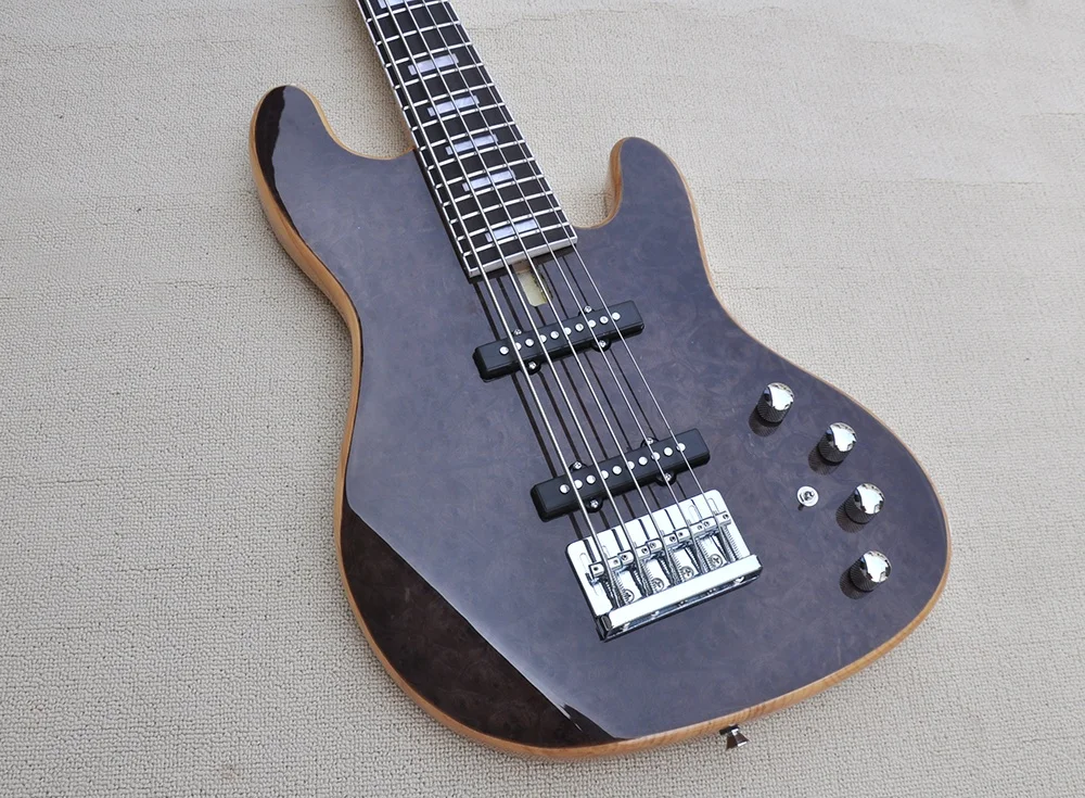 Flyoung Factory Custom Electric Bass Guitar 5 Strings Bass Ash Body Bass