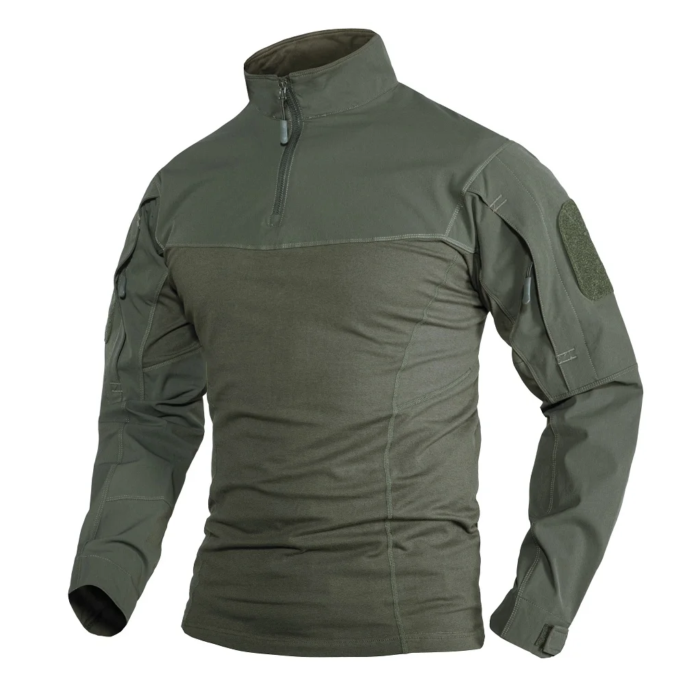 Men's Polo Hunting Short Sleeve Shirts Tactical Army Zipper Pockets T-Shirt Tops 