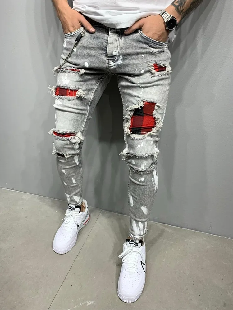 Mens Ripped Skinny Jeans,Mens Jeans 
