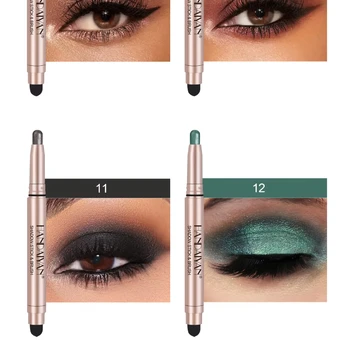 Double ended 12 color highlighter eyeshadow pencils maquillaje por mayor vegan and cruelty eyeshadow stick korean manufacturer