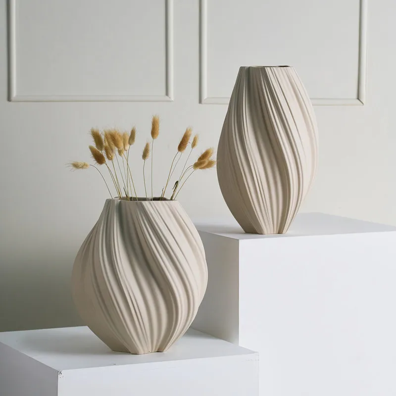Nordic Morandi spherical ceramic soft round flower arrangement vase