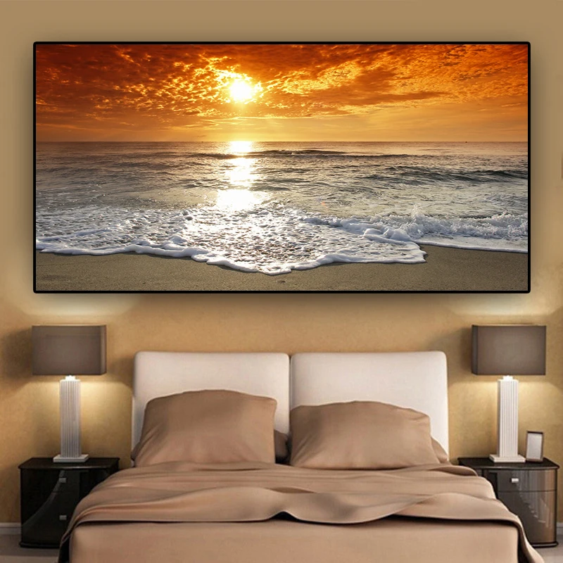 Sea Beach Landscape Posters Prints Canvas Painting Canvas Wall Art Wall Pictures